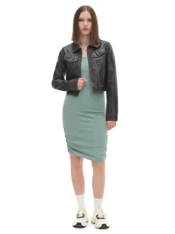 Cropp Sukienki, Kombinezony*Sukienka midi z ozdobnym marszczeniem