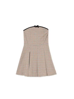 Cropp Sukienki, Kombinezony*Sukienka mini w kratę z plisami