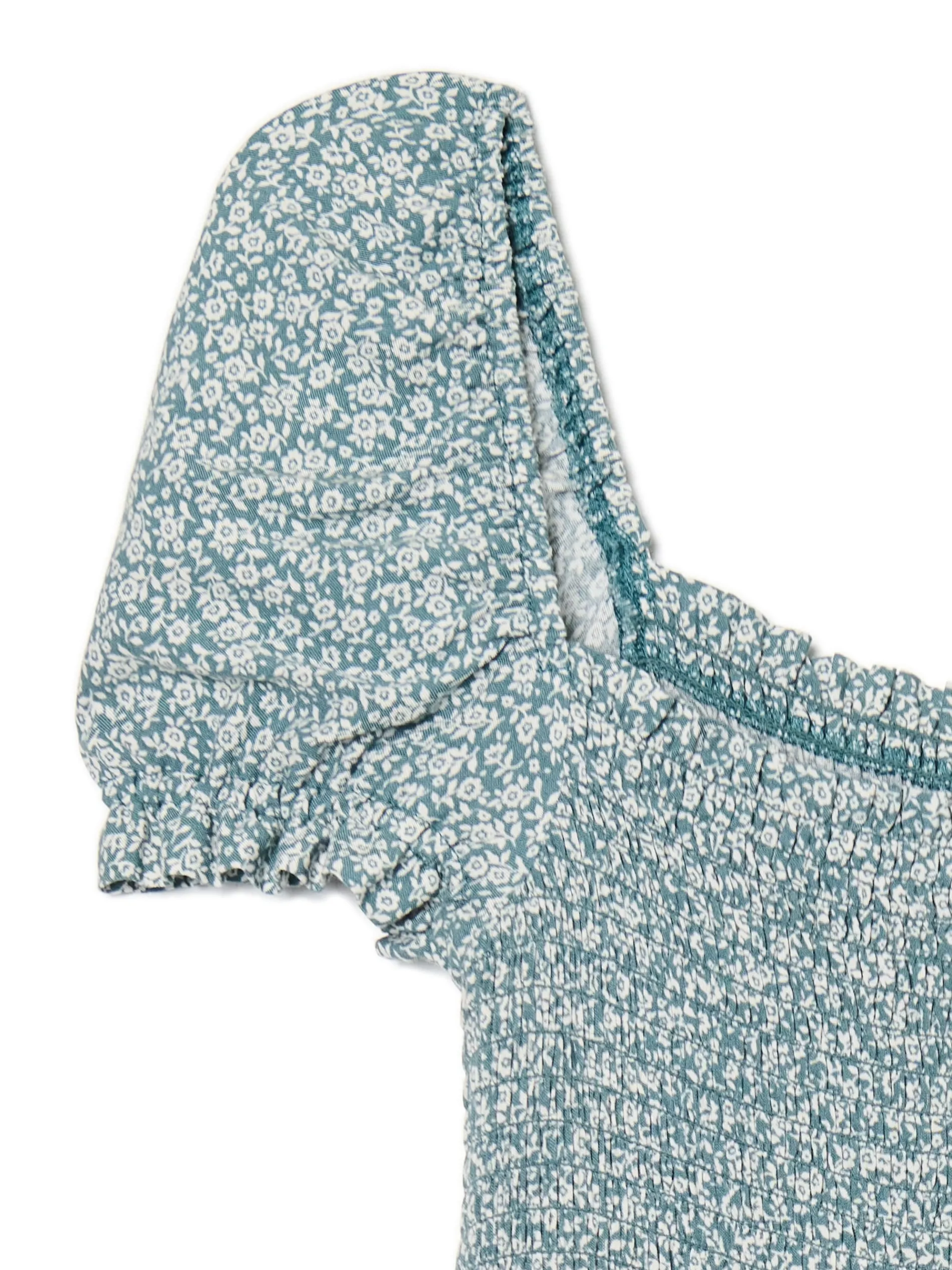 Cropp Sukienki, Kombinezony*Sukienka mini z bufiastymi rękawami i kwiatowym nadrukiem