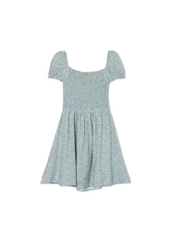 Cropp Sukienki, Kombinezony*Sukienka mini z bufiastymi rękawami i kwiatowym nadrukiem