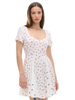 Cropp Sukienki, Kombinezony*Sukienka mini z wiskozy w kwiaty