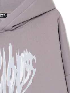 Cropp Bluzy|Unisex*Szara bluza z kapturem i nadrukiem UNISEX