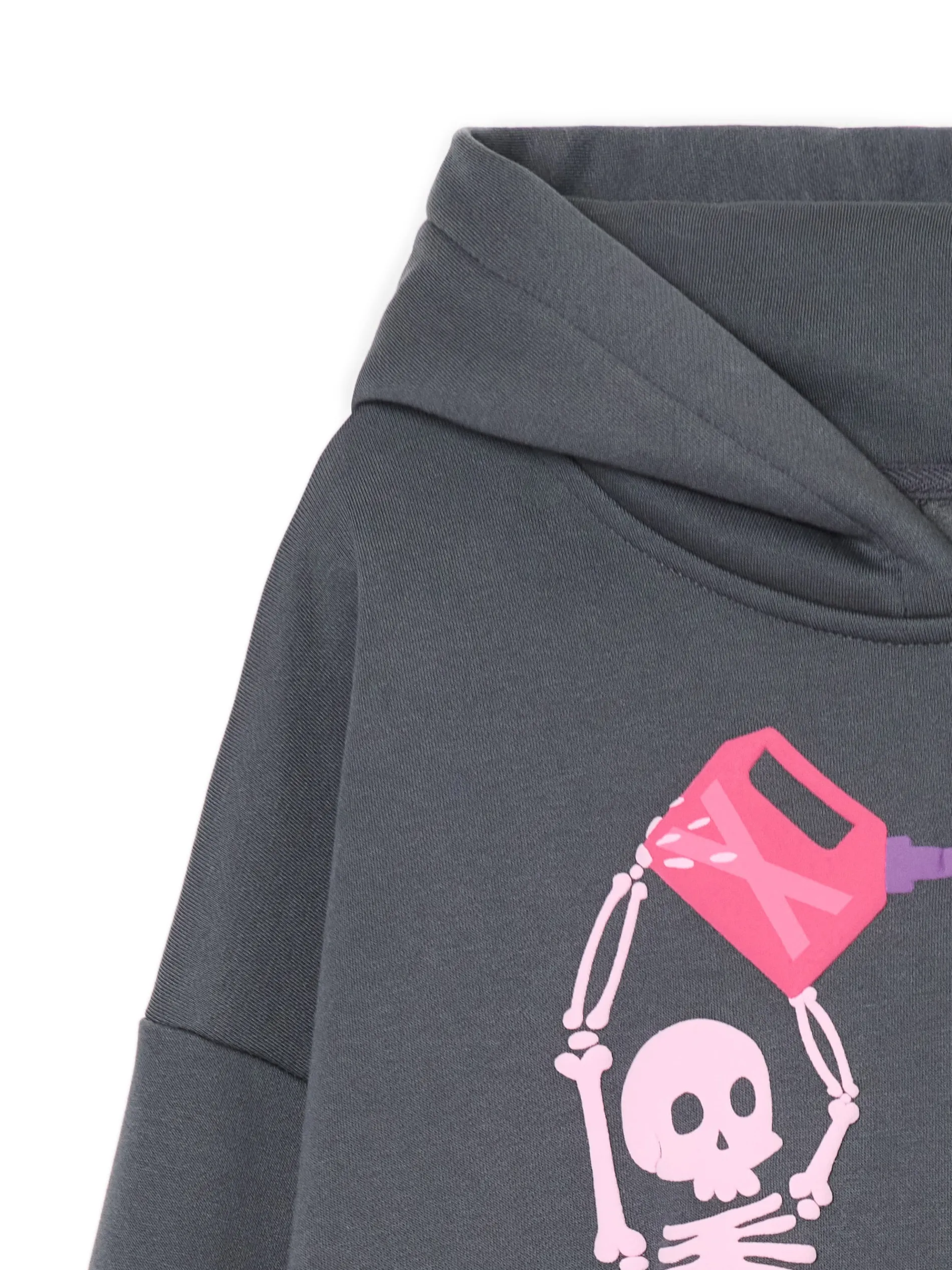 Cropp Bluzy*Szara bluza z kapturem i nadrukiem