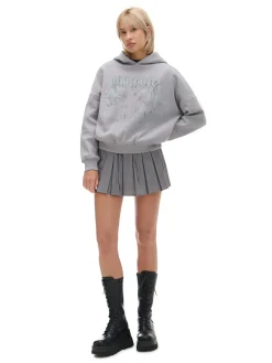 Cropp Bluzy*Szara bluza z kapturem i nadrukiem