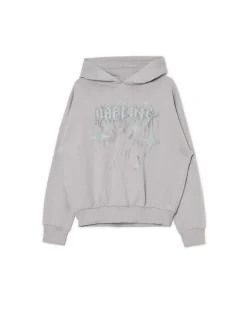 Cropp Bluzy*Szara bluza z kapturem i nadrukiem