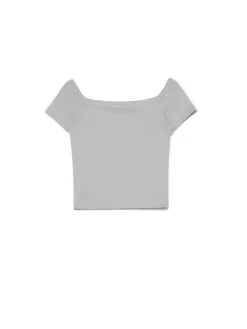 Cropp Koszulki, Topy*Szara bluzka z dodatkiem wiskozy