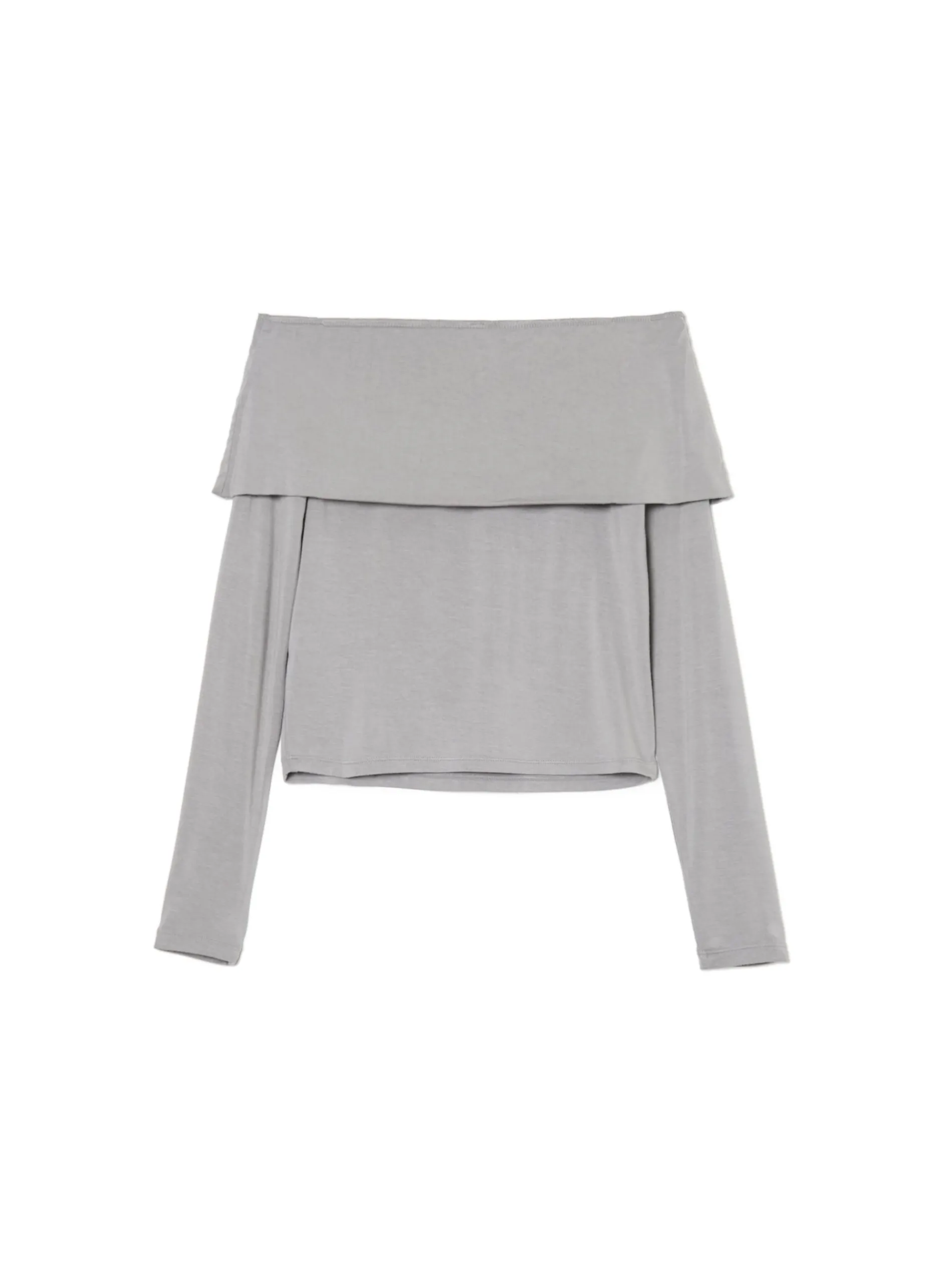 Cropp Koszulki, Topy*Szara bluzka z hiszpańskim dekoltem