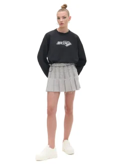 Cropp Spódnice|Sety*Szara jeansowa spódniczka z zakładkami