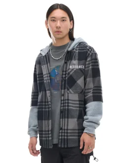 Cropp Koszule*Szara koszula z kapturem i kieszeniami