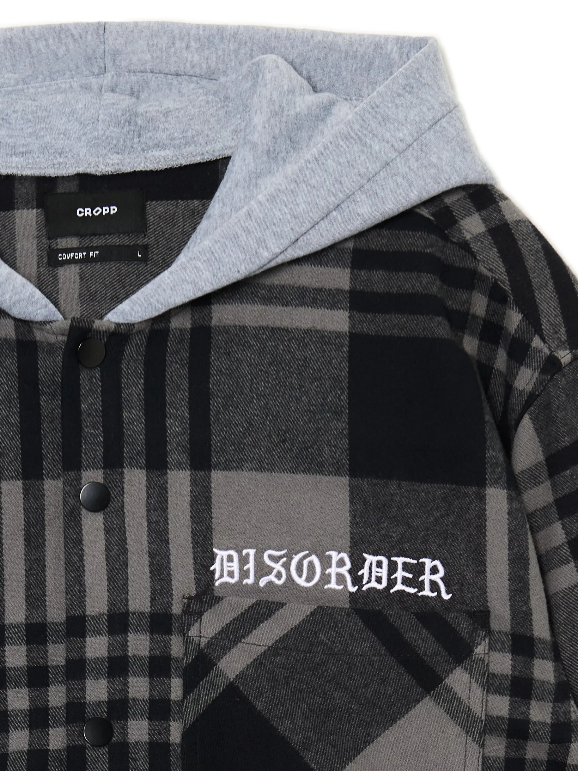 Cropp Koszule*Szara koszula z kapturem i kieszeniami