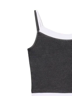 Cropp Koszulki, Topy|Sety*Szara koszulka z białymi wstawkami