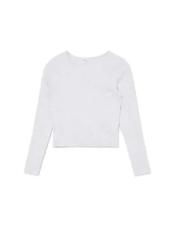 Cropp Koszulki, Topy*Szara koszulka z długim rękawem