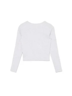 Cropp Koszulki, Topy*Szara koszulka z długim rękawem