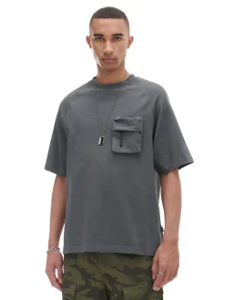 Cropp Koszulki*Szara koszulka z kieszenią