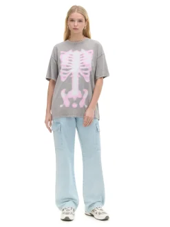 Cropp Unisex|Unisex*Szara koszulka z nadrukiem UNISEX