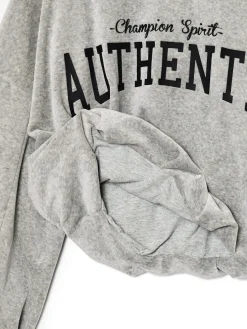 Cropp Bluzy|Sety*Szara krótka bluza boxy