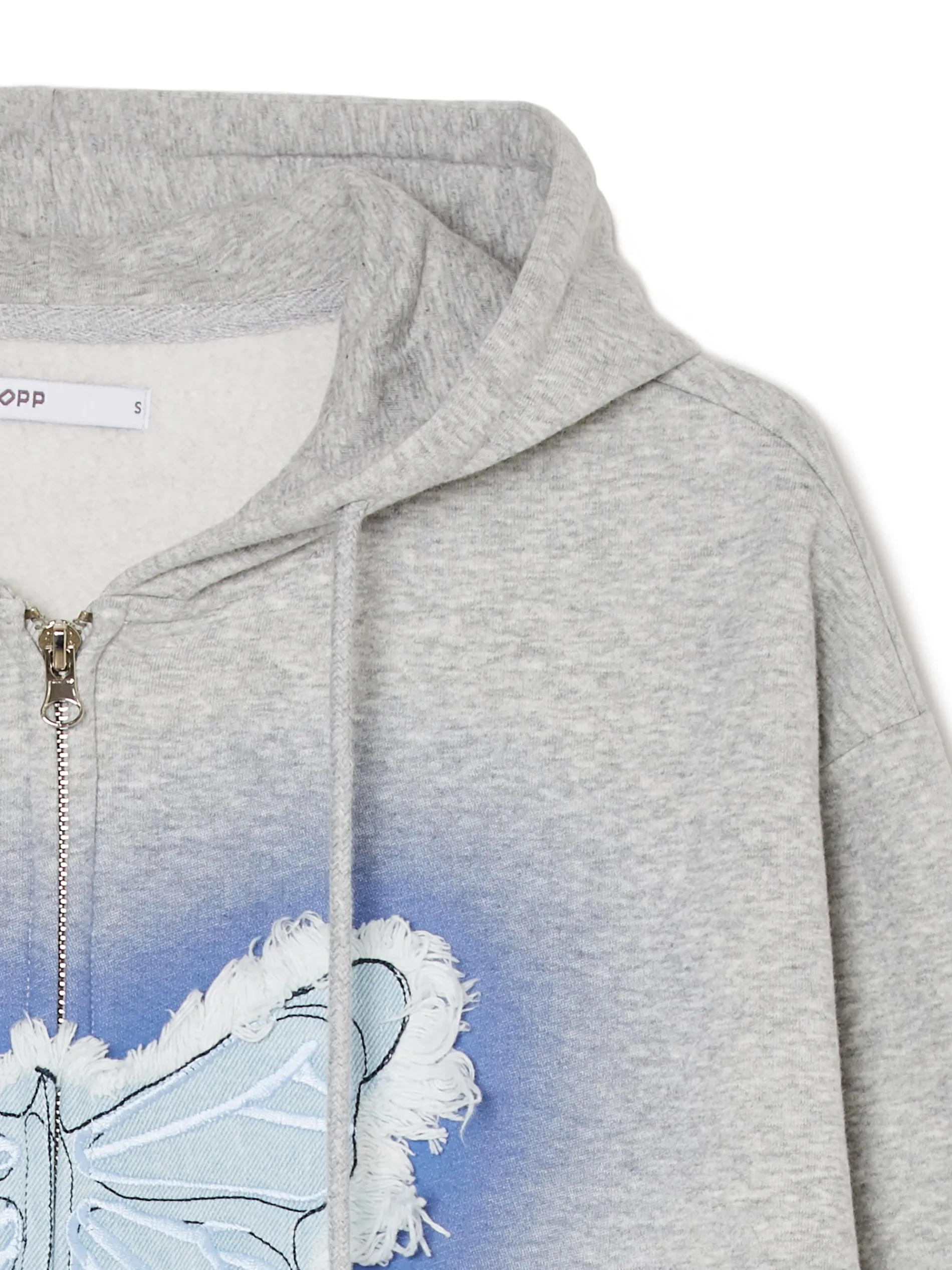 Cropp Bluzy*Szara krótka bluza z motylem