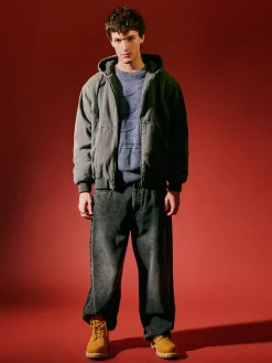 Cropp Kurtki Zimowe|Kurtki, Płaszcze*Szara kurtka bomber z kapturem