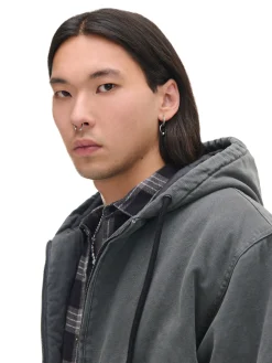 Cropp Kurtki Zimowe|Kurtki, Płaszcze*Szara kurtka bomber z kapturem