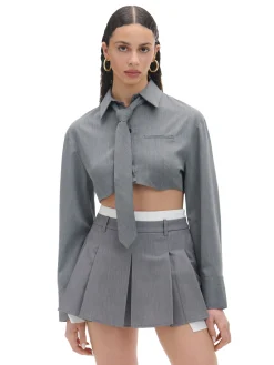 Cropp Spódnice|Sety*Szara mini z plisami