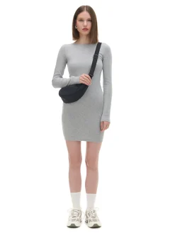 Cropp Sukienki, Kombinezony*Szara sukienka mini z długimi rękawami