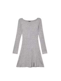 Cropp Sukienki, Kombinezony*Szara sukienka mini z długimi rękawami