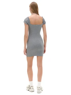 Cropp Sukienki, Kombinezony*Szara sukienka mini z krótkimi rękawkami