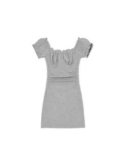 Cropp Sukienki, Kombinezony*Szara sukienka mini z krótkimi rękawkami