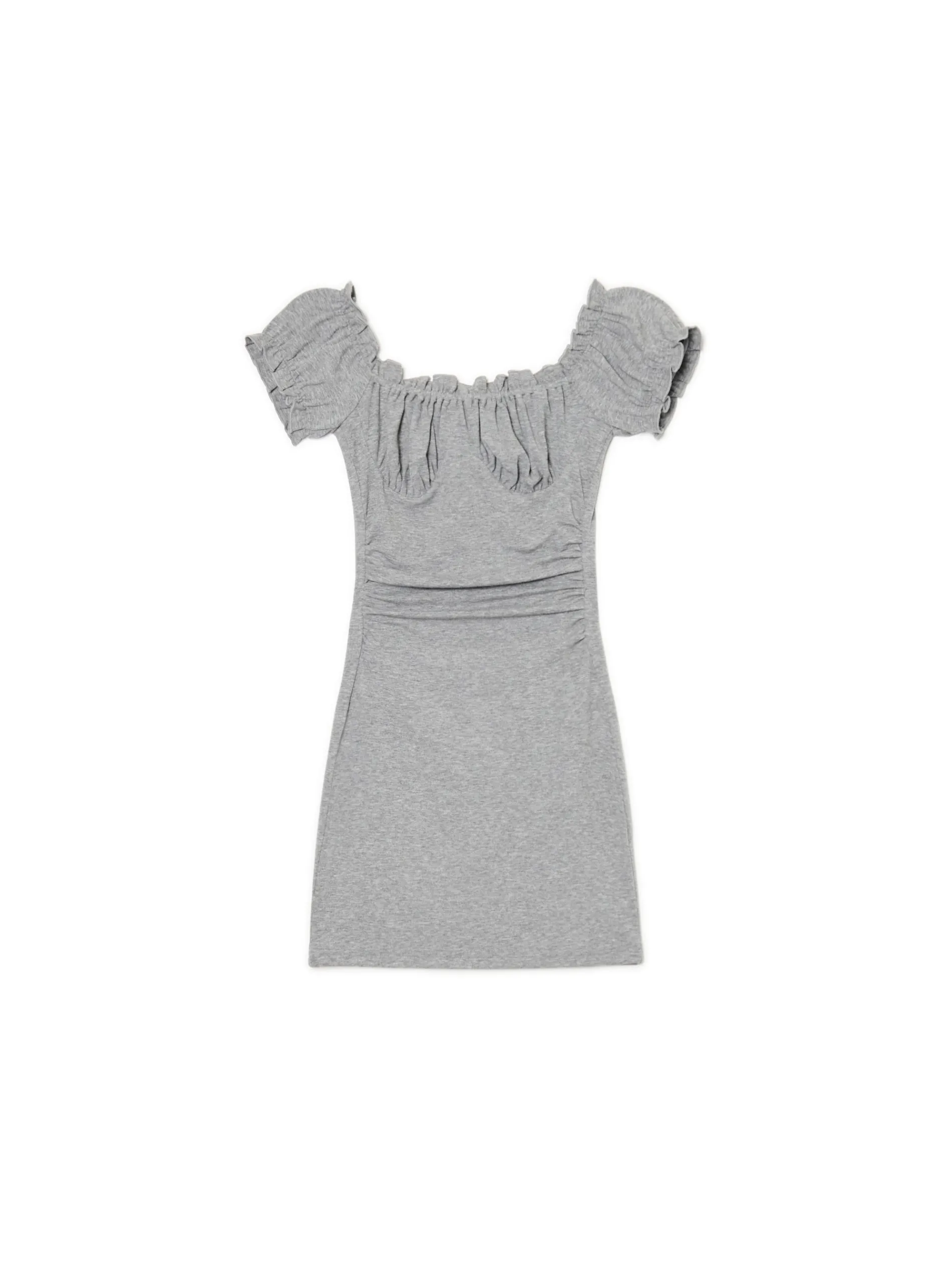 Cropp Sukienki, Kombinezony*Szara sukienka mini z krótkimi rękawkami
