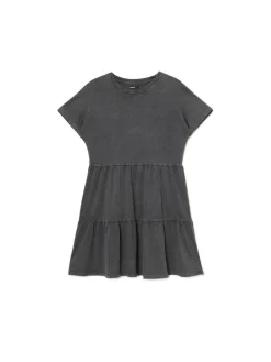 Cropp Sukienki, Kombinezony*Szara sukienka mini z marszczeniami