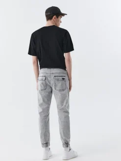 Cropp Jeansy*Szare jeansowe joggery