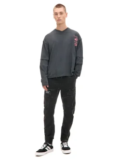 Cropp Jeansy*Szare jeansy jogger z kieszeniami cargo