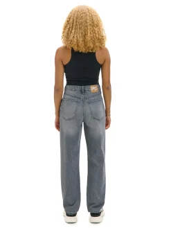 Cropp Jeansy*Szare jeansy mom z wysokim stanem