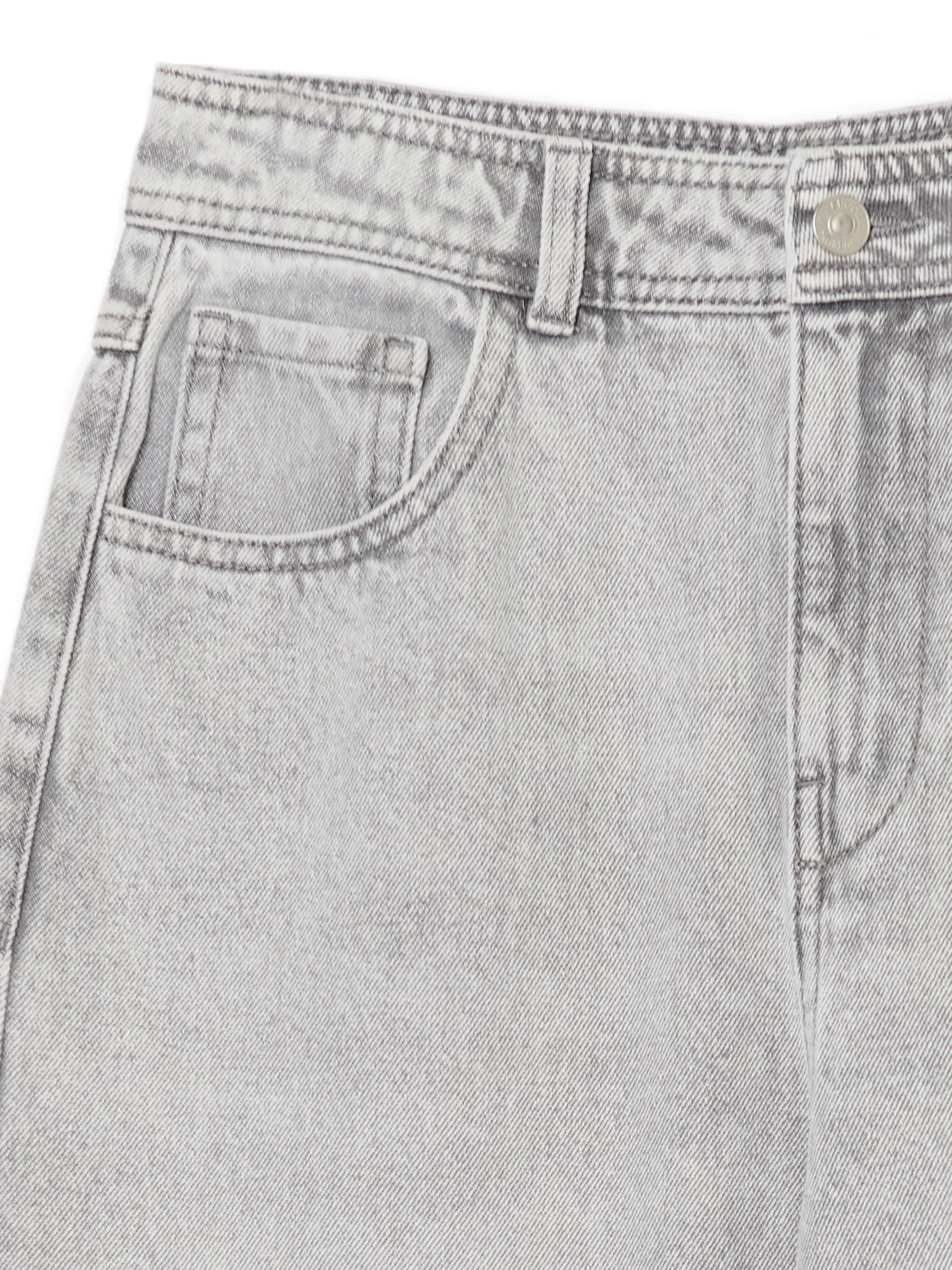 Cropp Jeansy*Szare jeansy straight z efektem sprania