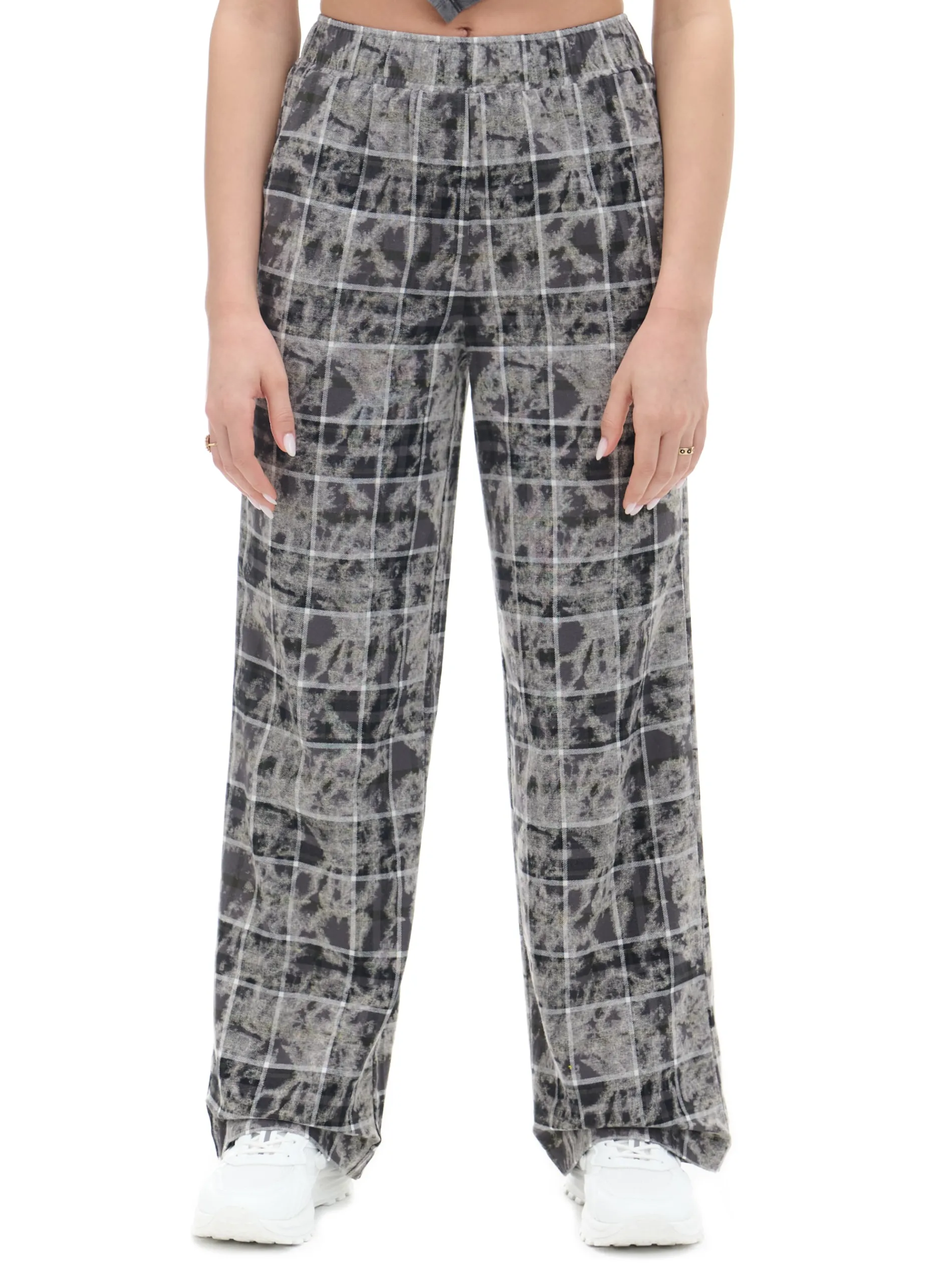 Cropp Spodnie*Szare spodnie w marmurkową kratę
