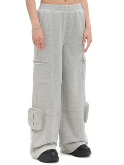 Cropp Spodnie*Szare spodnie z kieszeniami cargo