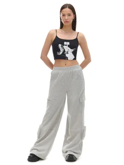 Cropp Spodnie*Szare spodnie z kieszeniami cargo