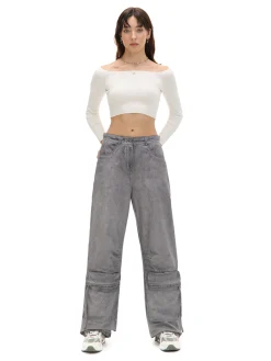 Cropp Spodnie*Szare spodnie z kieszeniami cargo