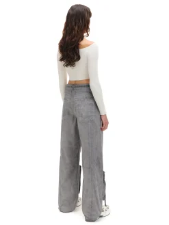 Cropp Spodnie*Szare spodnie z kieszeniami cargo