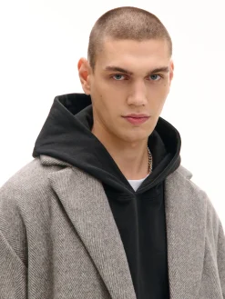 Cropp Kurtki Zimowe|Kurtki, Płaszcze*Szary płaszcz w jodełkę