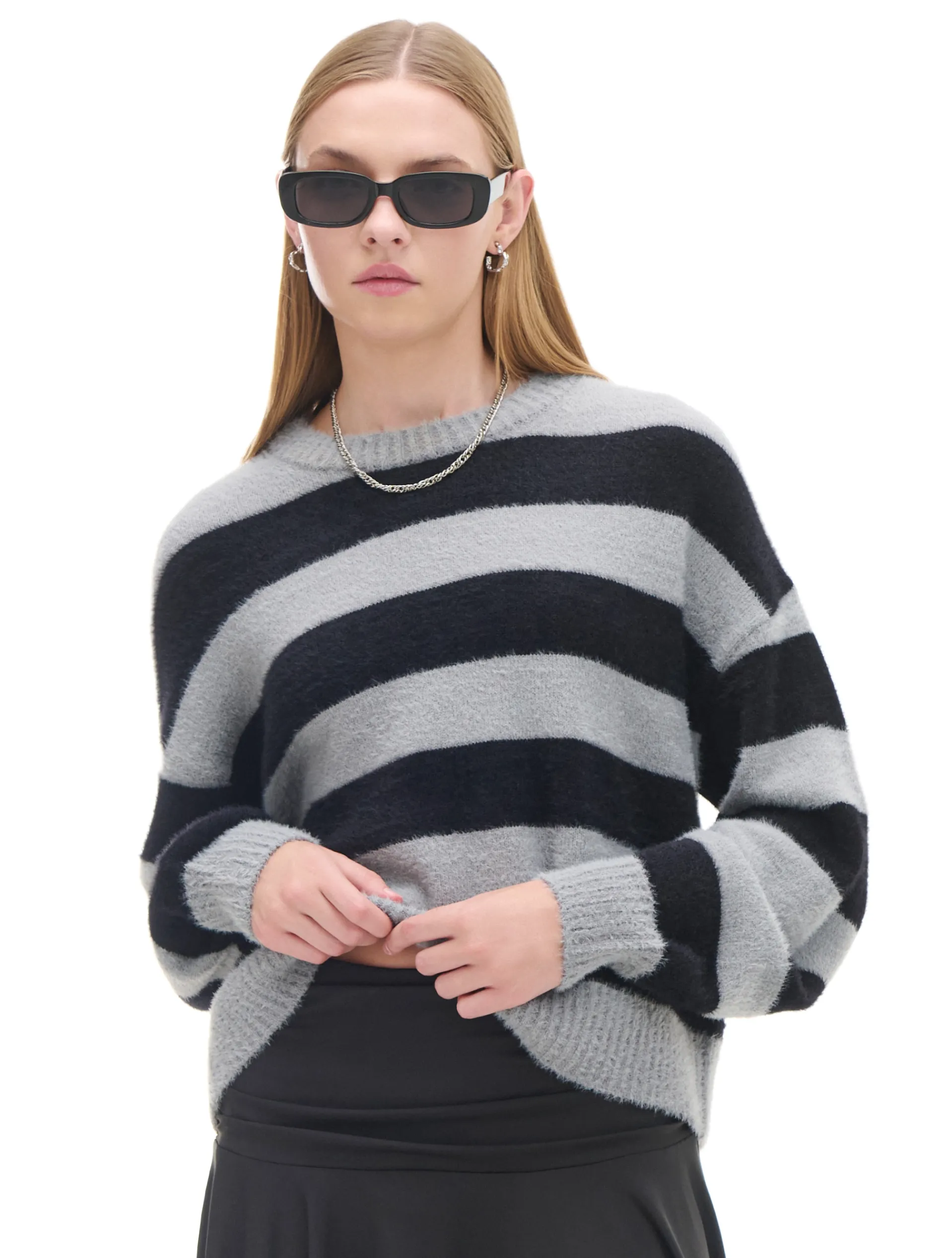 Cropp Swetry*sweter w czarne paski