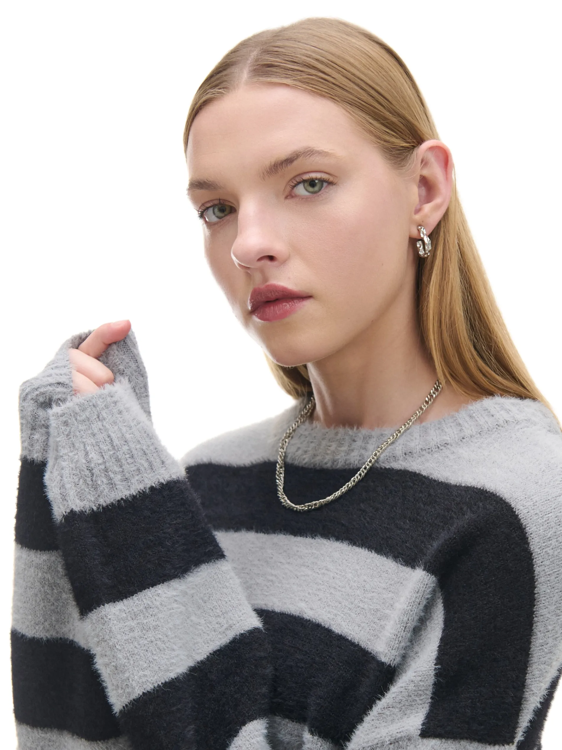 Cropp Swetry*sweter w czarne paski