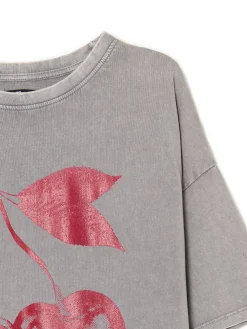 Cropp Koszulki, Topy*T-shirt oversize z wiśniami