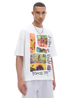 Cropp Koszulki*T-shirt oversize z nadrukiem