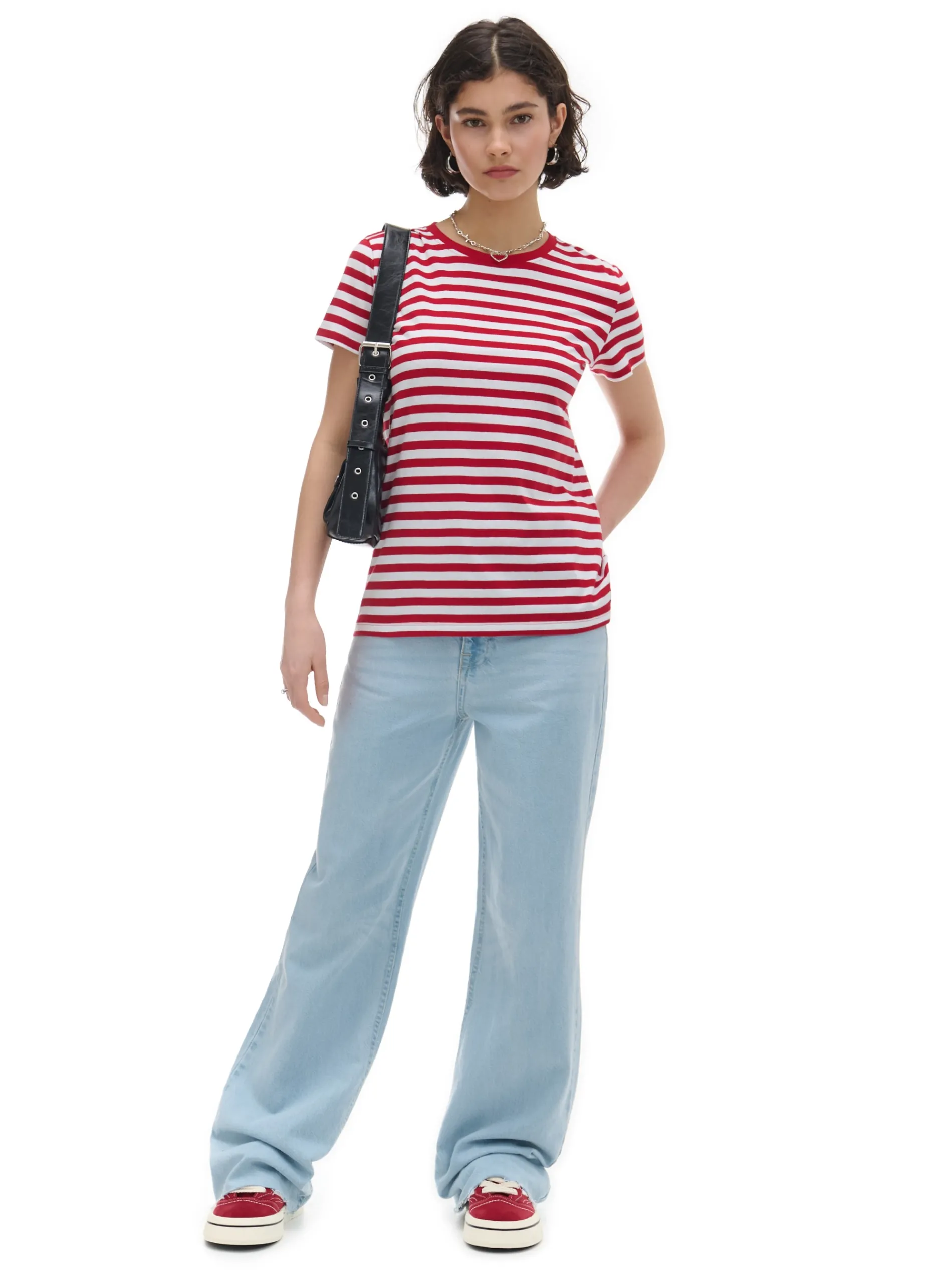 Cropp Koszulki, Topy*T-shirt w czerwono-białe paski