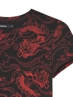 Cropp Koszulki, Topy*T-shirt z motywem smoków all over