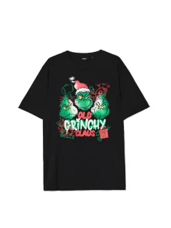 Cropp Ubrania Świąteczne|Koszulki*Świąteczna czarna koszulka z Grinchem