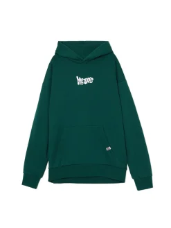 Cropp Bluzy*Zielona bluza hoodie z nadrukiem