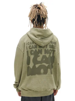 Cropp Bluzy*Zielona bluza loose z kapturem