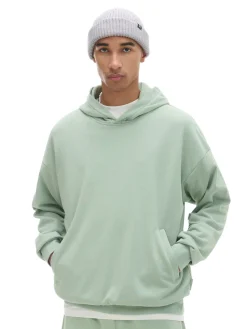 Cropp Bluzy*Zielona bluza z kapturem